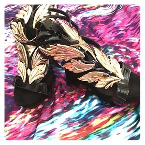 Wedges Gold Leaf Sandals